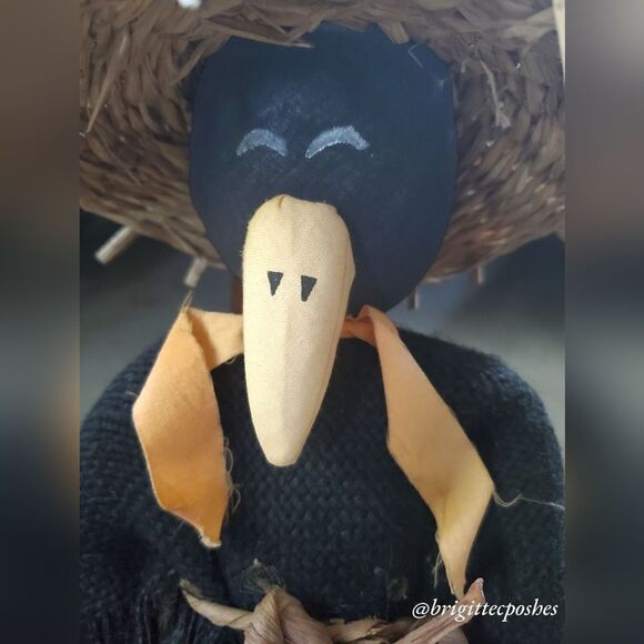 FALL THANKSGIVING HALLOWEEN 14" in. if Sitting, Scarecrow Straw Doll - Picture 8 of 11